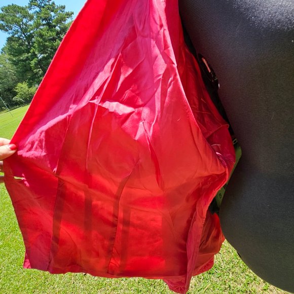 Vintage Plus Size 26 Hot Pink Lace Bell Sleeve Blazer Suit Jacket by Elizeh - Picture 8 of 12